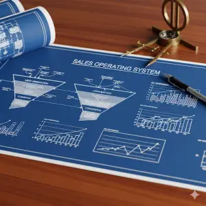 A detailed blueprint showing the 7-stage operating system for a successful B2B appointment setter.